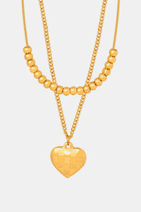 Heart Pendant Double-Layered Necklace