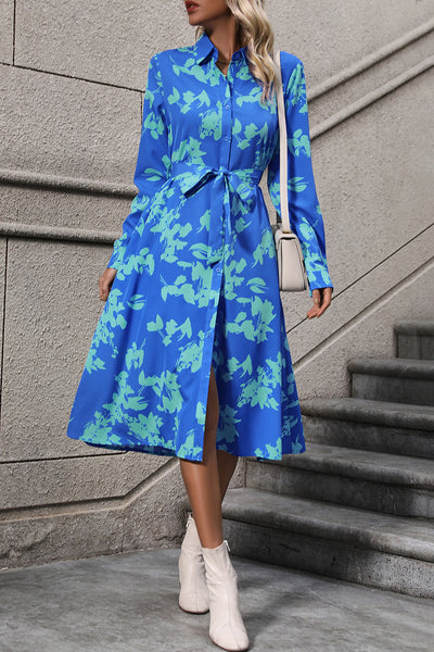 Sky Blue Button Up Midi Dress