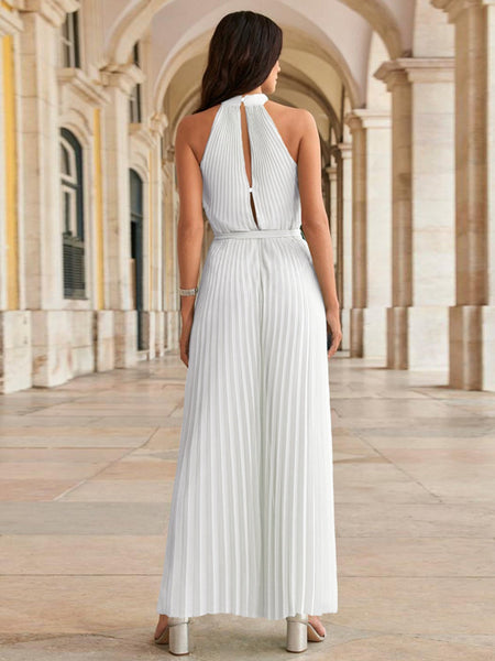 Pleated Wide Leg Jumpsuit