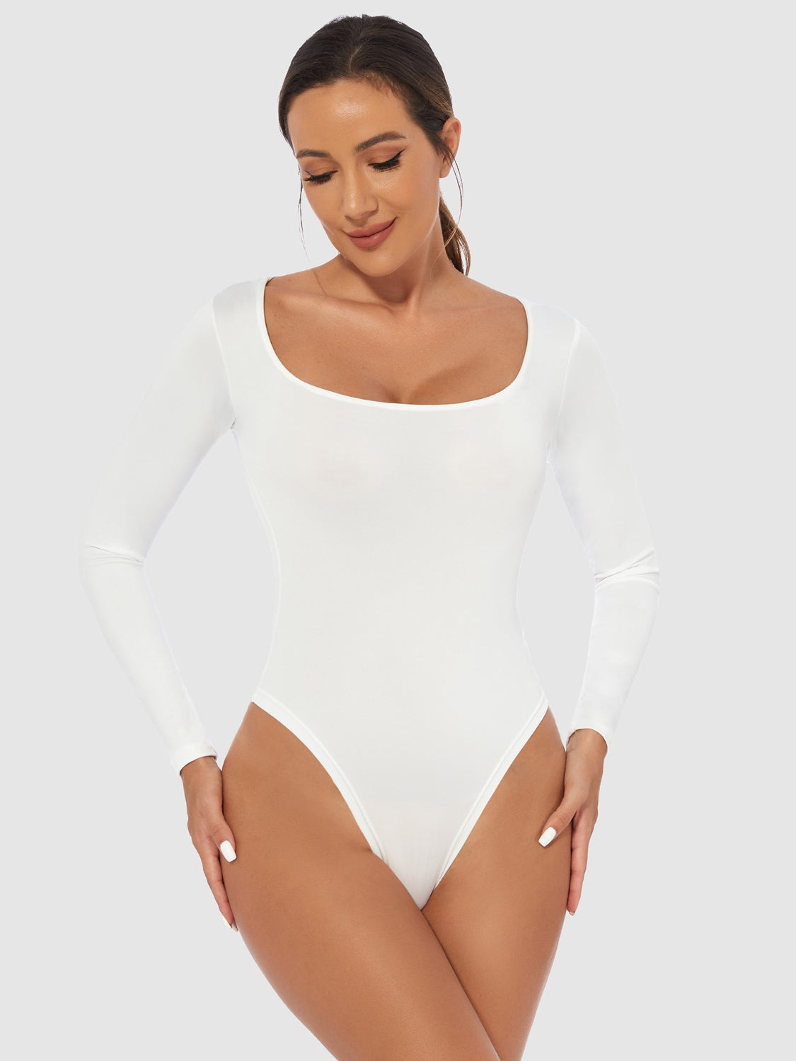 Scoop Neck Long Sleeve Bodysuit