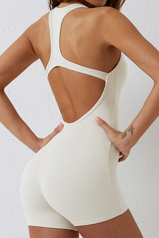 White Racerback Active Romper