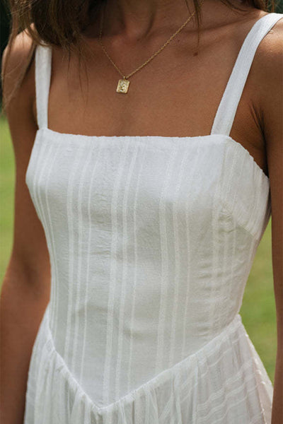 White Wide Strap Cami Dress