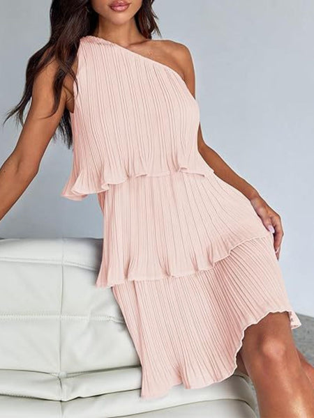 Layered Single Shoulder Dress