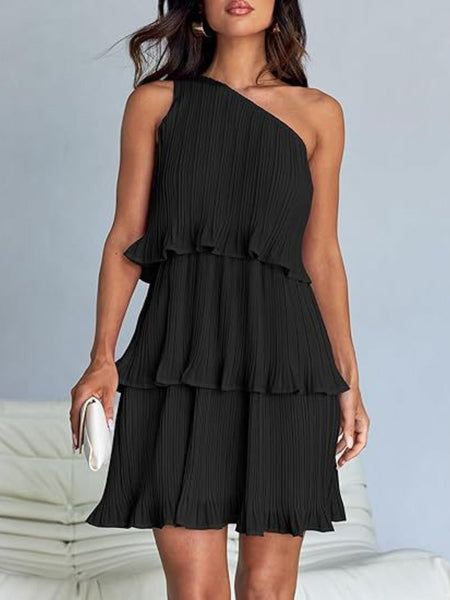 Layered Single Shoulder Dress