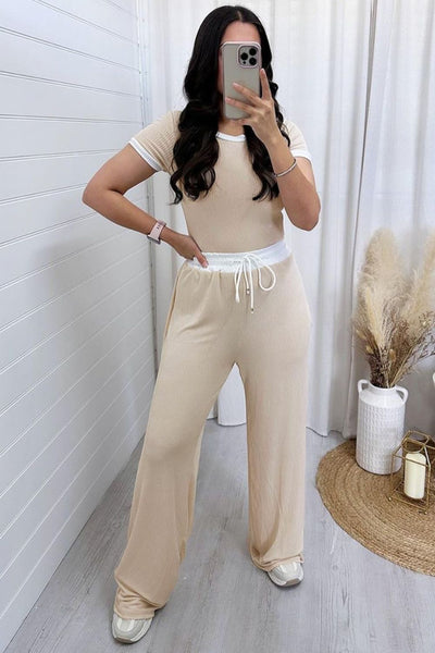 Round Neck Top and Pants Set