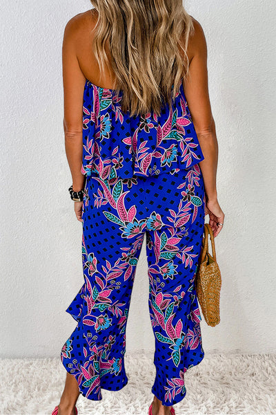 Royal Blue Floral Jumpsuit