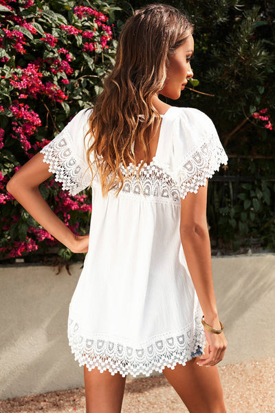 Lace Babydoll Short Sleeve Top