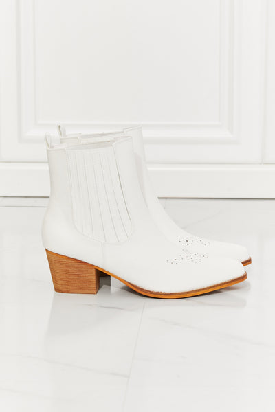 White Stacked Heel Chelsea Boot