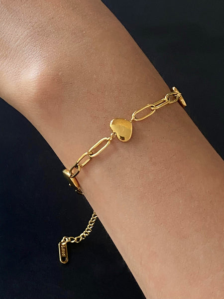 18K Gold-Plated Heart Bracelet