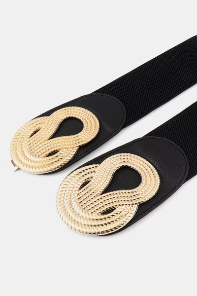 Black and Gold Wide Waist Belt