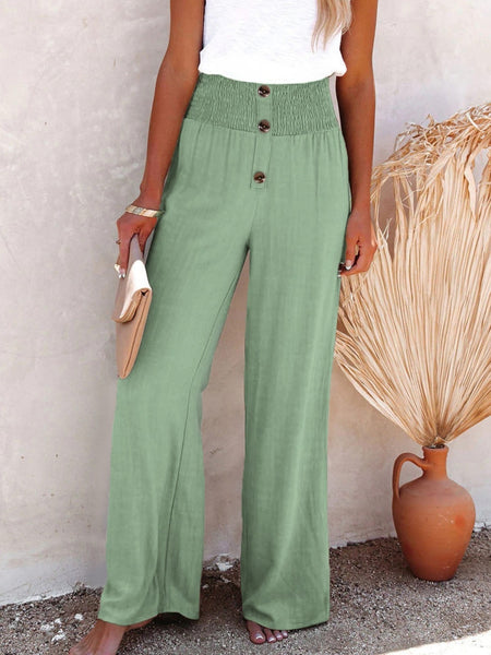 Button High Waist Pants