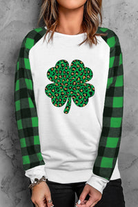 Lucky Clover Plaid Long Sleeve T-Shirt