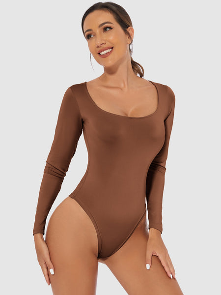 Scoop Neck Long Sleeve Bodysuit