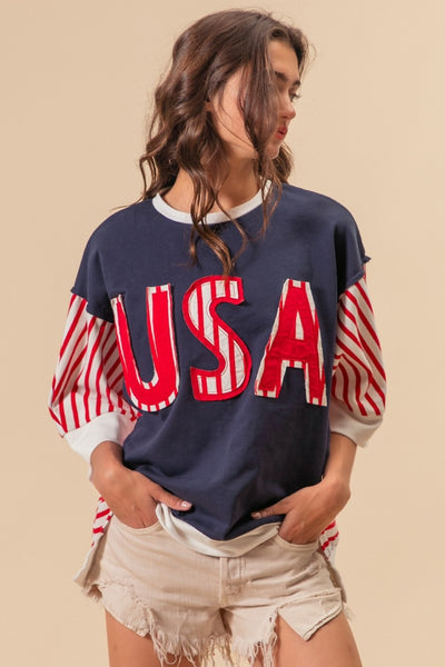 USA Patchwork Short Sleeve T-Shirt