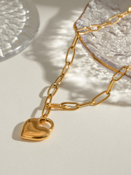 18K Gold-Plated Heart Pendant Necklace