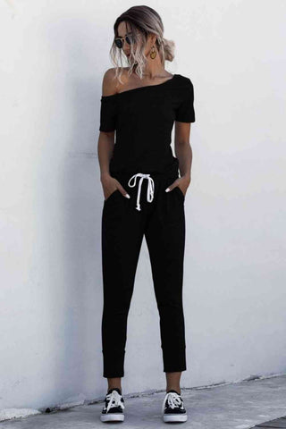 Drawstring Jumpsuit with Pockets