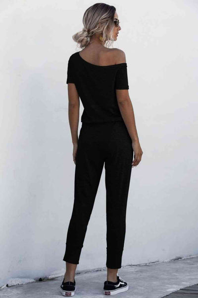 Drawstring Jumpsuit with Pockets