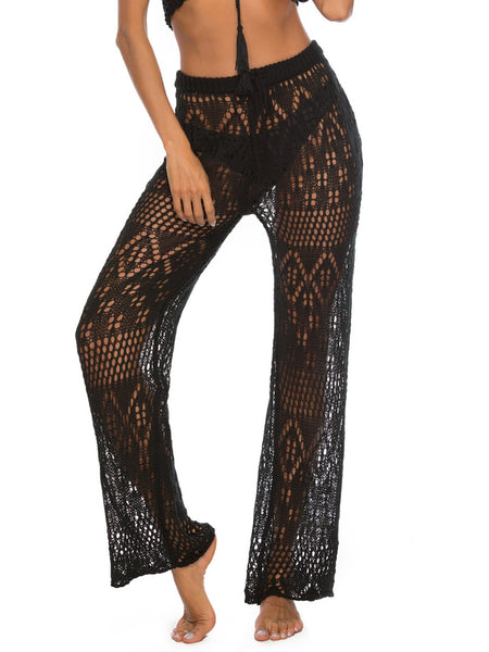 Cutout Drawstring Swim Pants