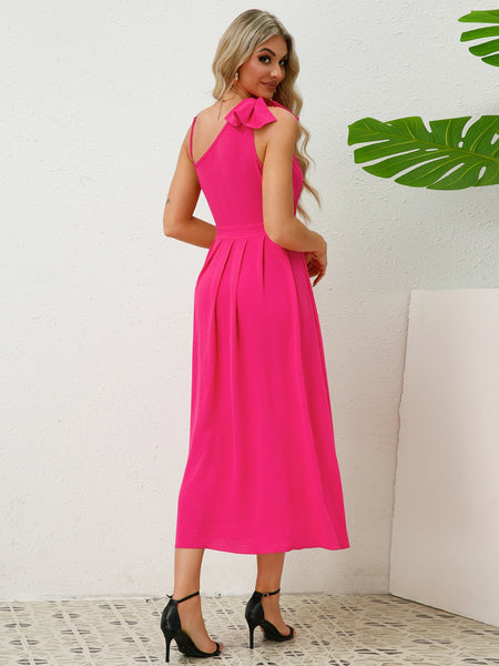 Tie-Shoulder High-Low Dress