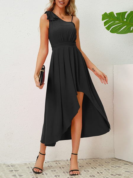 Tie-Shoulder High-Low Dress