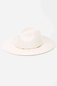 Ivory Herringbone Chain Fedora Hat