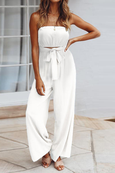 Strapless Wide Leg Jumpsuit