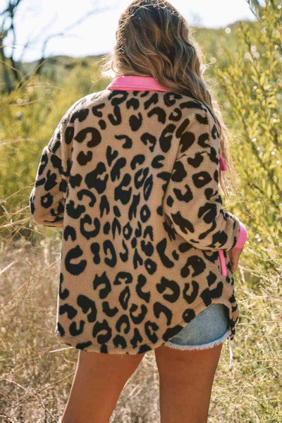 Leopard & Pink Teddy Shacket