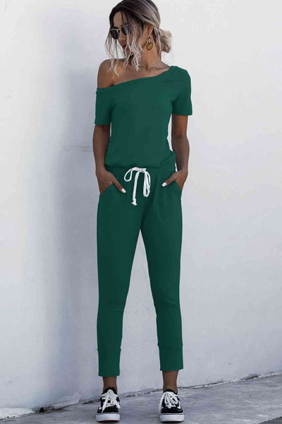 Drawstring Jumpsuit with Pockets