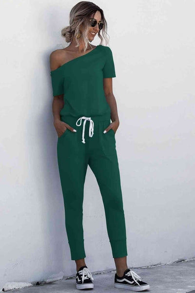 Drawstring Jumpsuit with Pockets