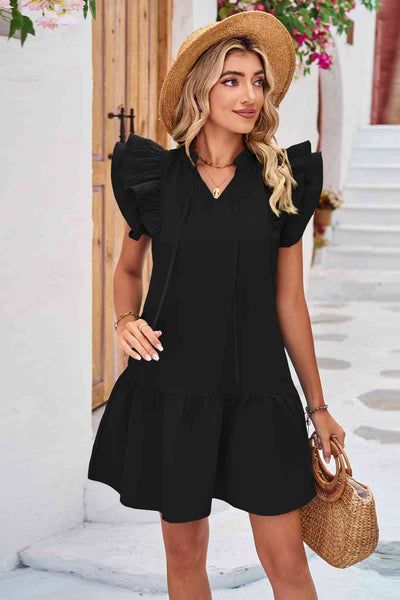 Ruffle Sleeve Dress