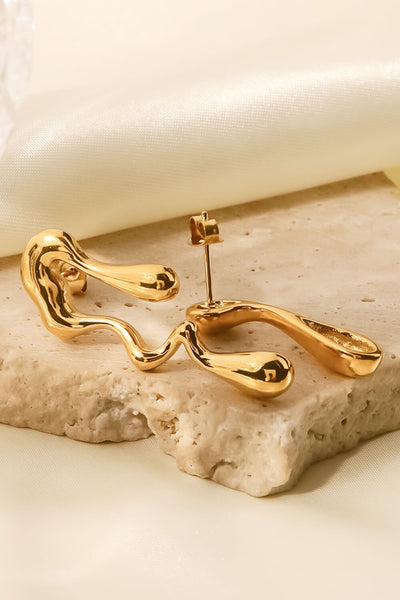 Gold Liquid Drop Earrings