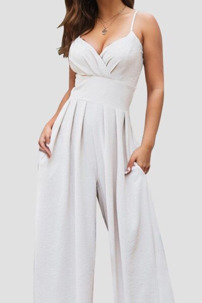 White Wide Leg Jumpsuit