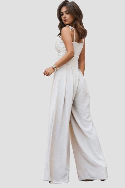 White Wide Leg Jumpsuit