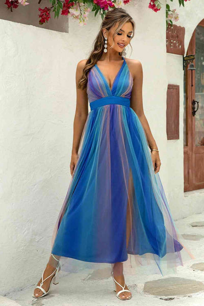 Multicolor Organza Long Dress