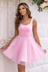 Blush Pink Tulle Skater Dress