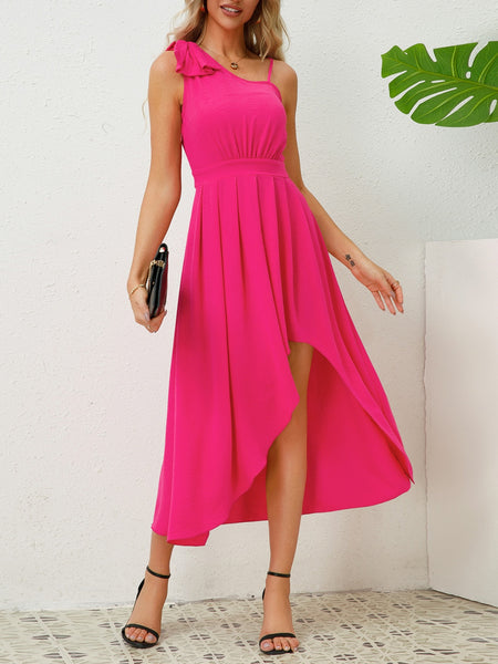 Tie-Shoulder High-Low Dress