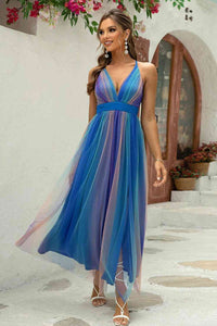 Multicolor Organza Long Dress