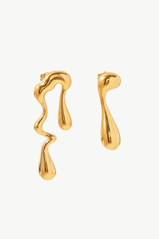 Gold Liquid Drop Earrings