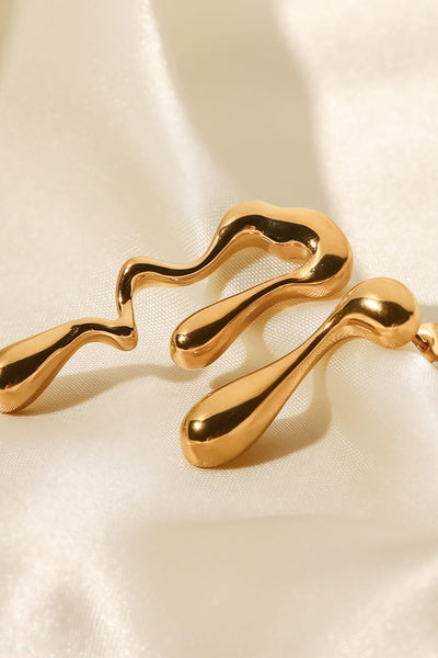 Gold Liquid Drop Earrings