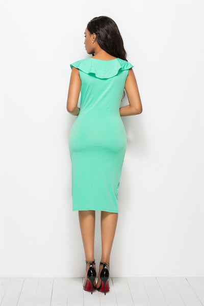 Tulip Hem Cap Sleeve Dress