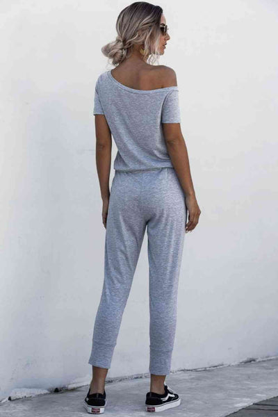 Drawstring Jumpsuit with Pockets