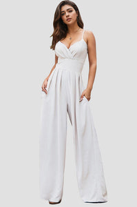 White Wide Leg Jumpsuit