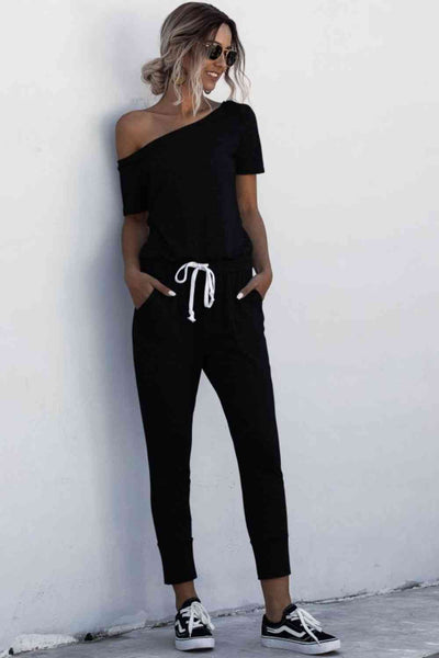 Drawstring Jumpsuit with Pockets