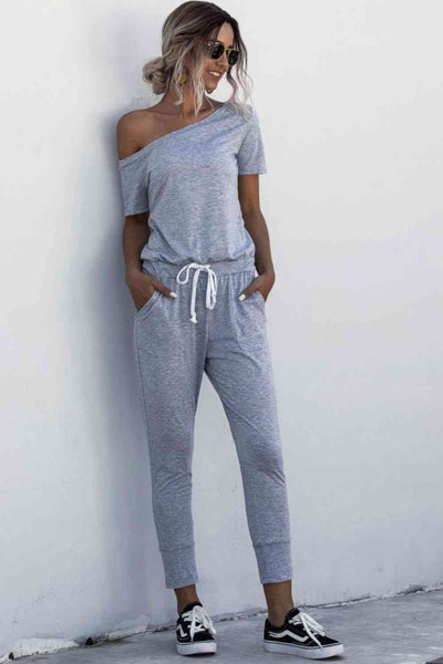 Drawstring Jumpsuit with Pockets