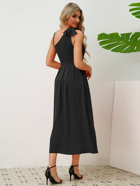 Tie-Shoulder High-Low Dress