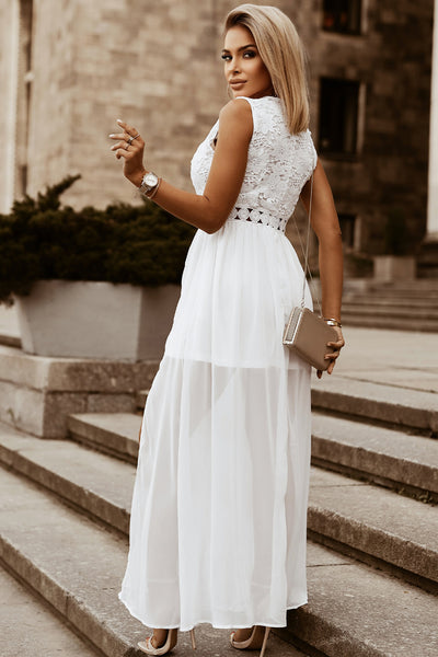 Floral Lace V-Neck Maxi Dress