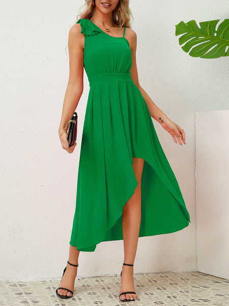 Tie-Shoulder High-Low Dress