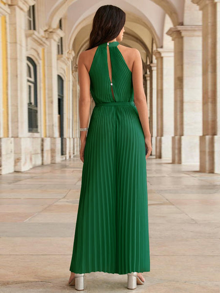 Pleated Wide Leg Jumpsuit