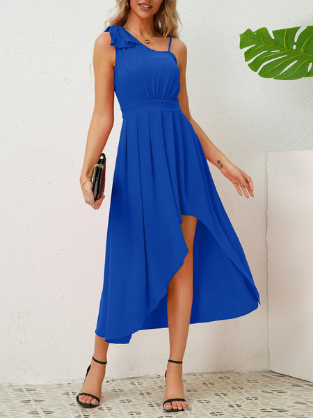 Tie-Shoulder High-Low Dress