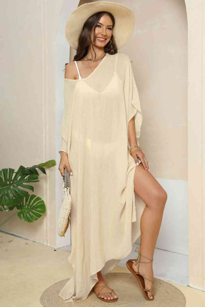 Three-Quarter Sleeve Long Cover-Up